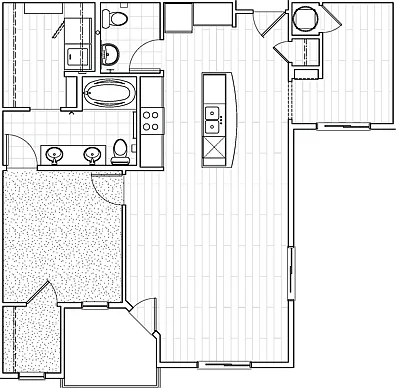 .One-Bedroom Plus Den B2 Floor Plan .One-Bedroom Plus Den B2 Floor Plan