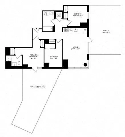 Floor plan 3D w/ Terrace North