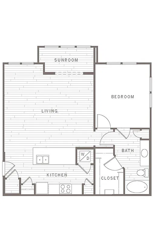 Floor plan One Bed/One Bath