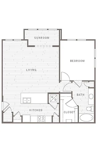 Floor plan One Bed/One Bath
