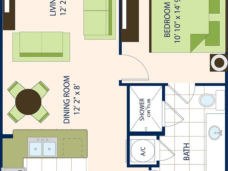 One Bedroom One Bath (811 SF) One Bedroom One Bath (811 SF)