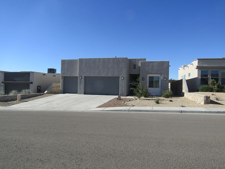 Front of house three car garage