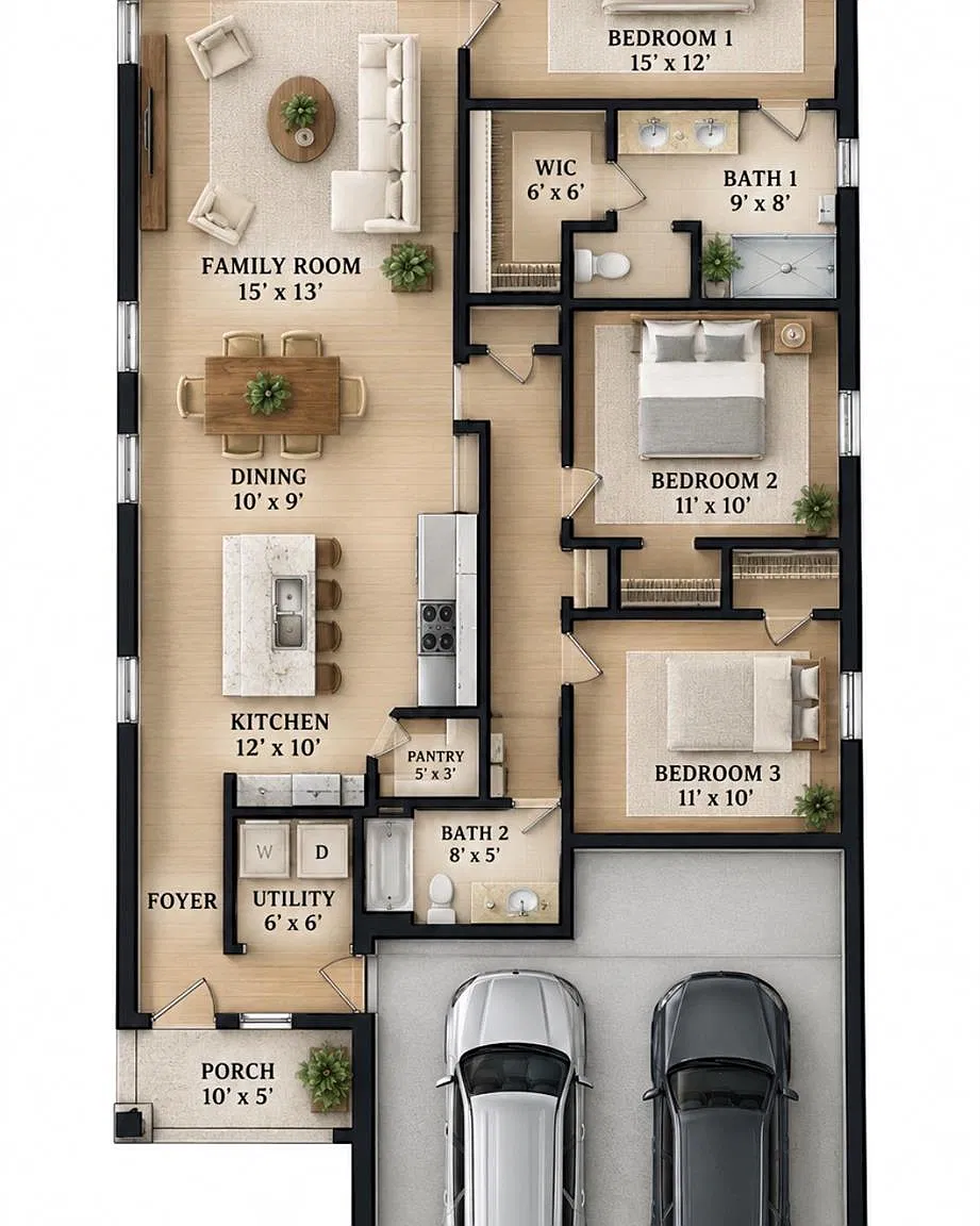 3 bed, 2.0 bath, 1389 sqft, $1,700 — Photo 3