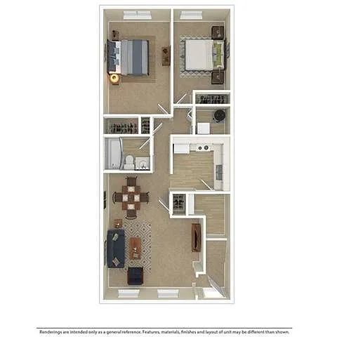 Floor plan 2 Bedroom 1 Bath
