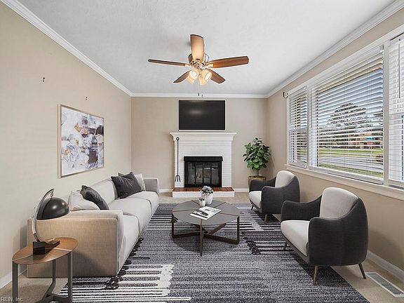 virtually staged living room