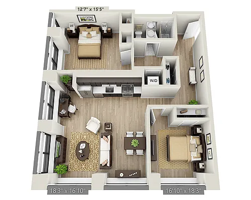 Floor plan Two Bedroom B1A