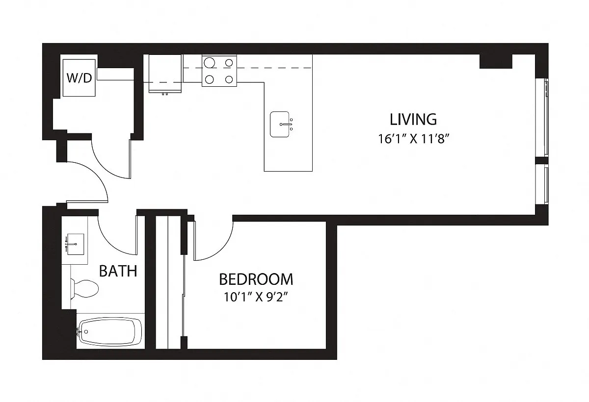 Floor plan B5 Open 1x1