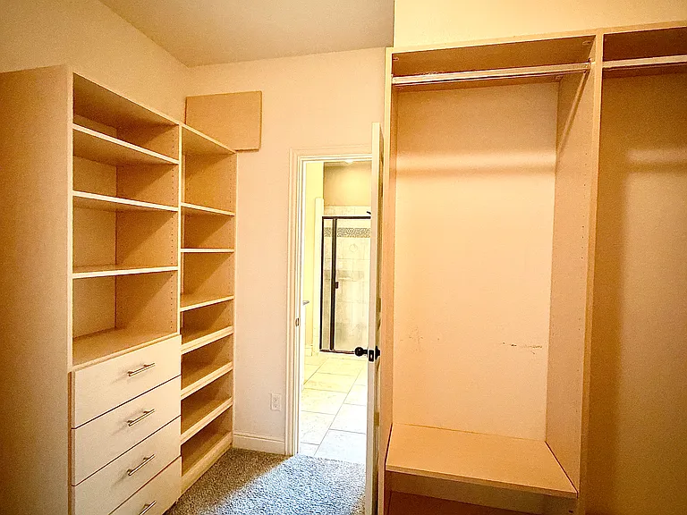 Renovated closet in the primary bedroom