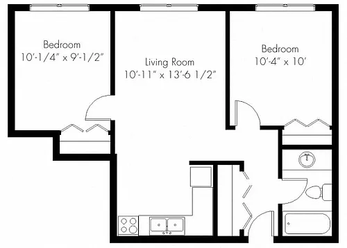 Floor plan 2x1 x small