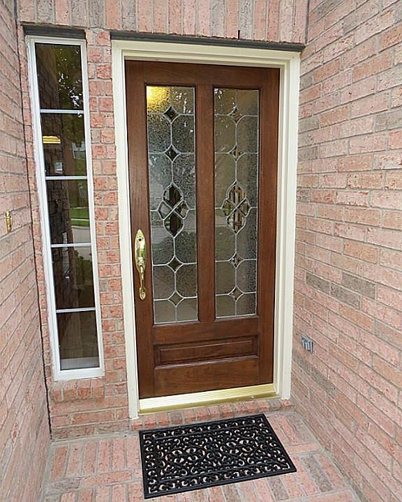 Mahogany Leaded Glass Front Door