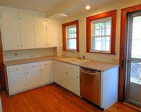 Kitchen with hardwood