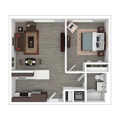 Floor plan 1 Bed, 1 Bath (Minimum and Maximum Income Limits)