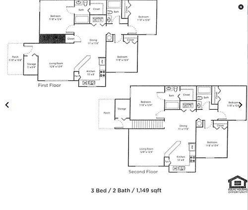 Floor plan 3 Bedroom 2 Bath