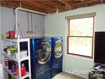 Downstairs laundry area in walkout basement