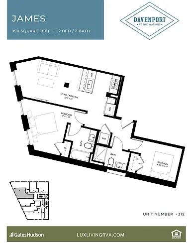 Floor plan James Two Bedroom
