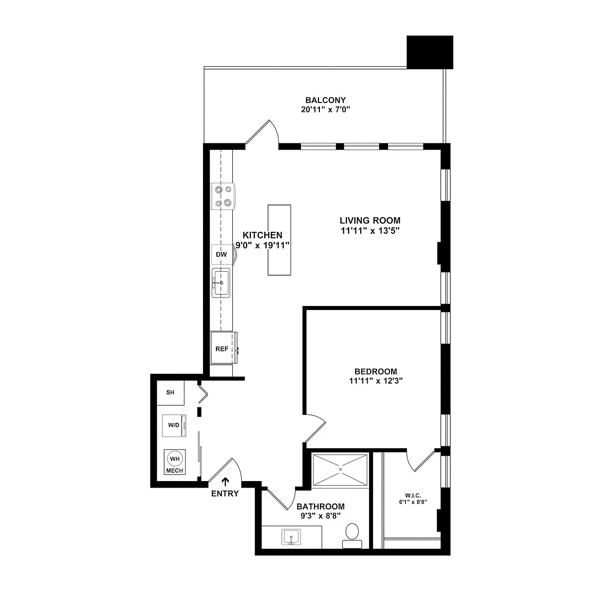 Floor plan 1E