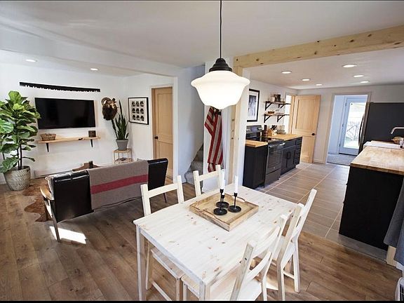 Living area and kitchen.
