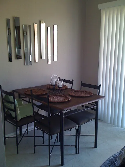 Dining area with a table.