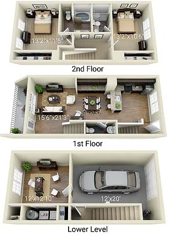 Floor plan BE1T - Townhome