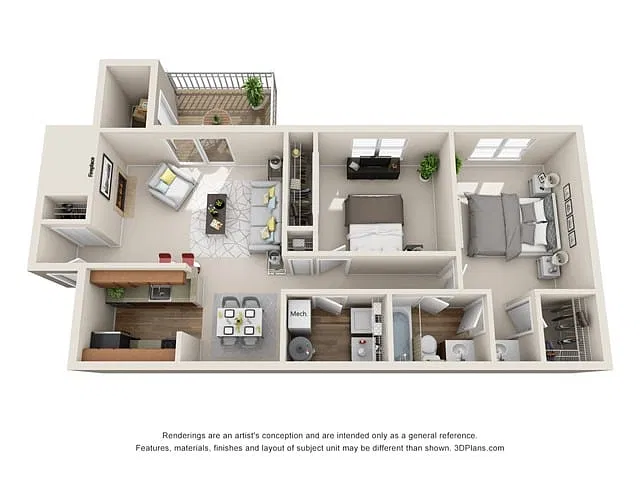Floor plan Belmont w/ Fireplace 2x1