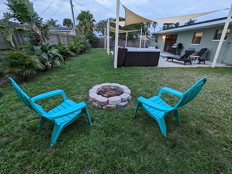 Fire pit area and Adirondrak chairs
