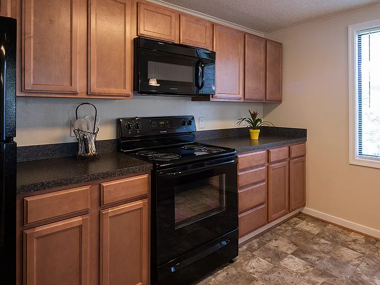 Kitchen in the one bedroom apartments