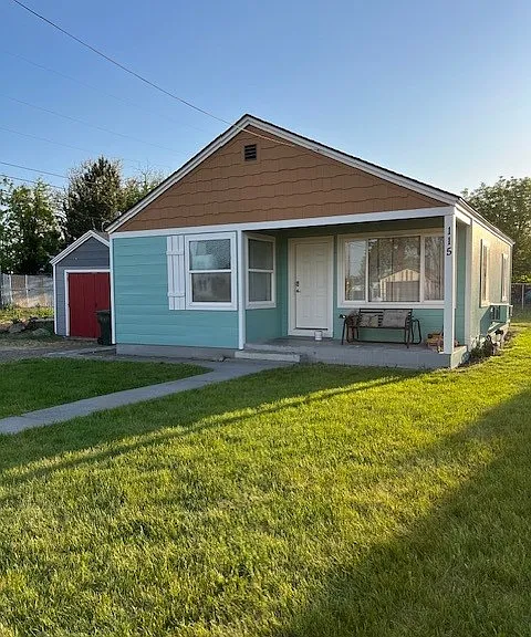 Exterior. Lawn service is included.