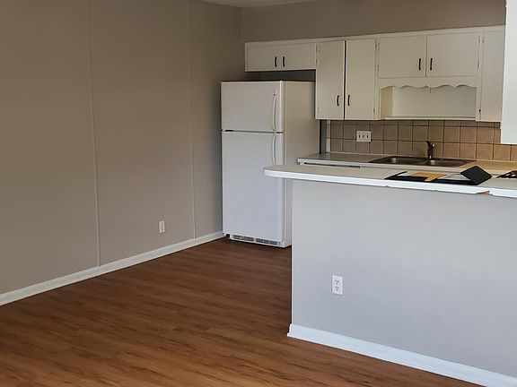 View from the living area to the kitchen
