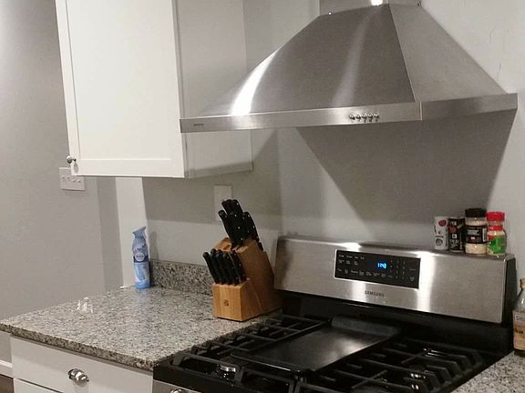 Stainless steel range and hood