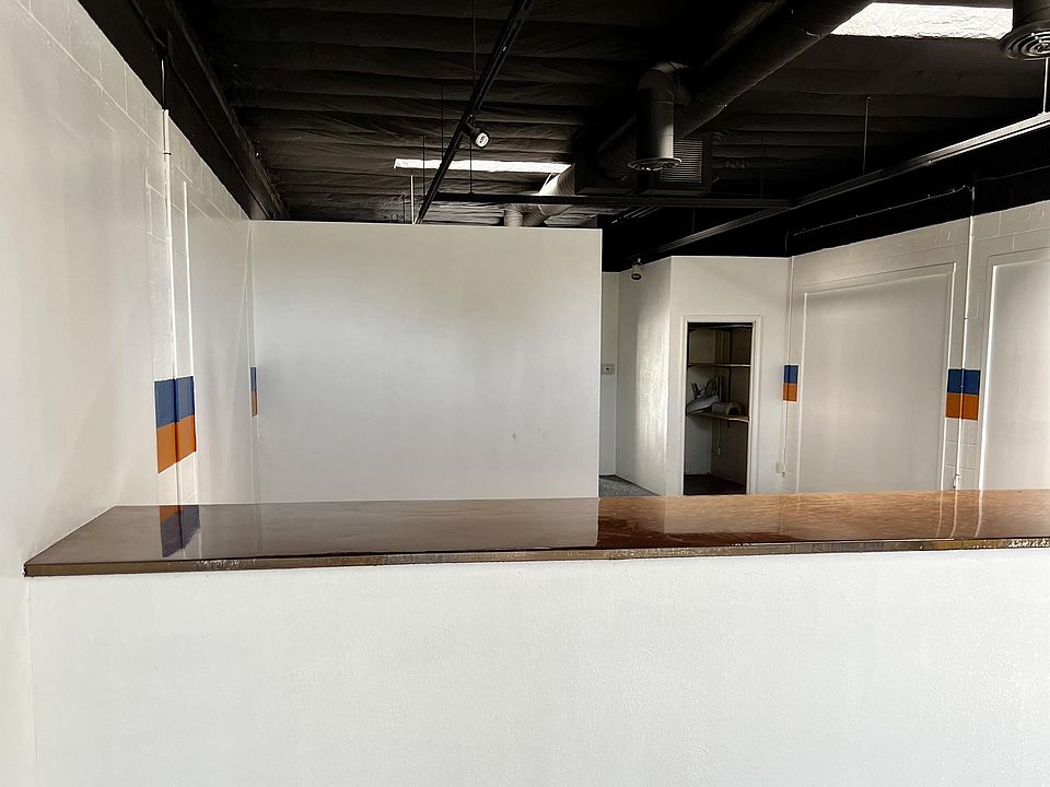 View from waiting area into workspace.