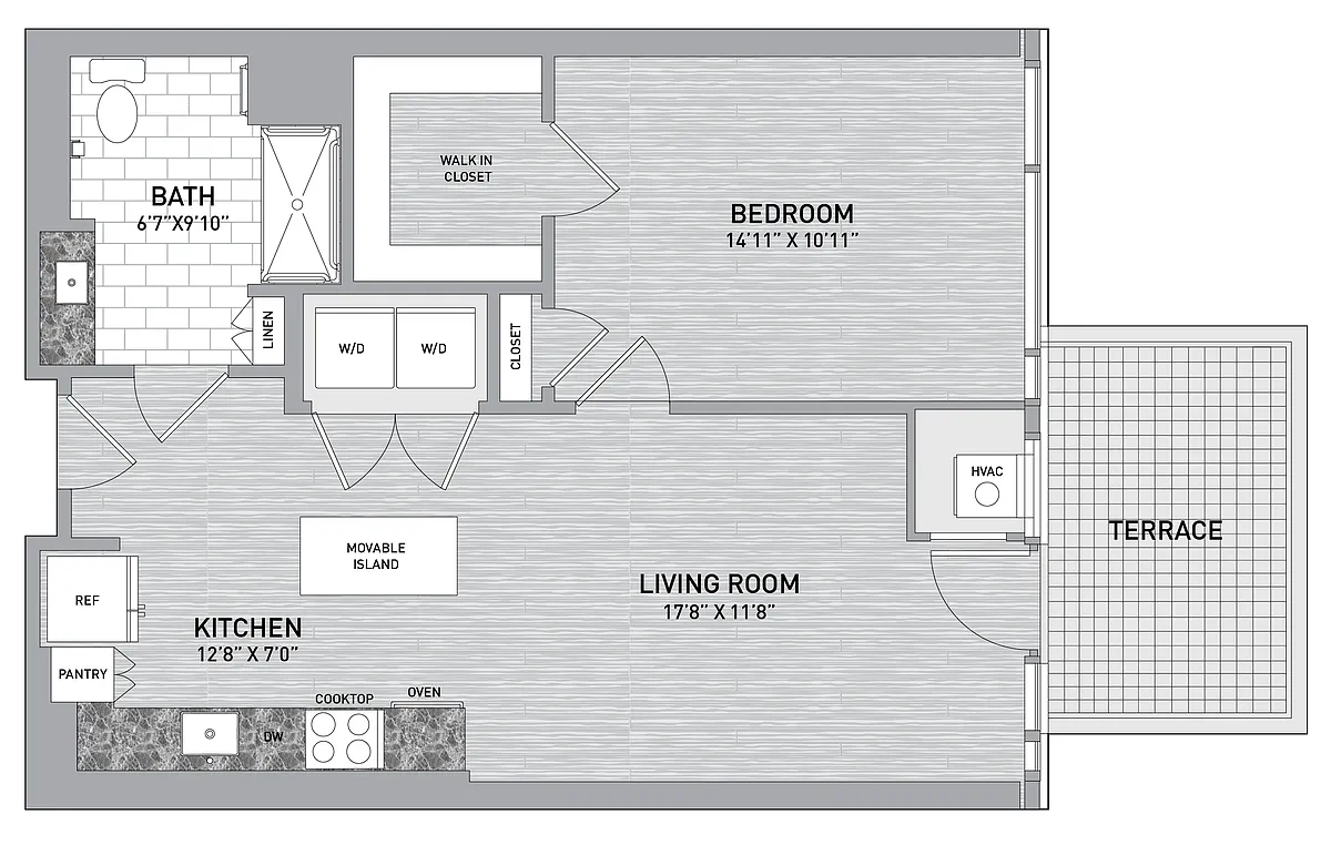 Floor plan Gst Suite - 1 Bed 1 Bath-A1.1-T Type A