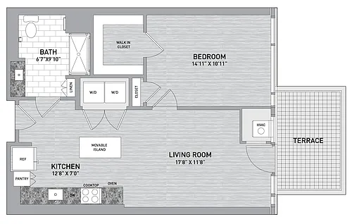 Floor plan Gst Suite - 1 Bed 1 Bath-A1.1-T Type A
