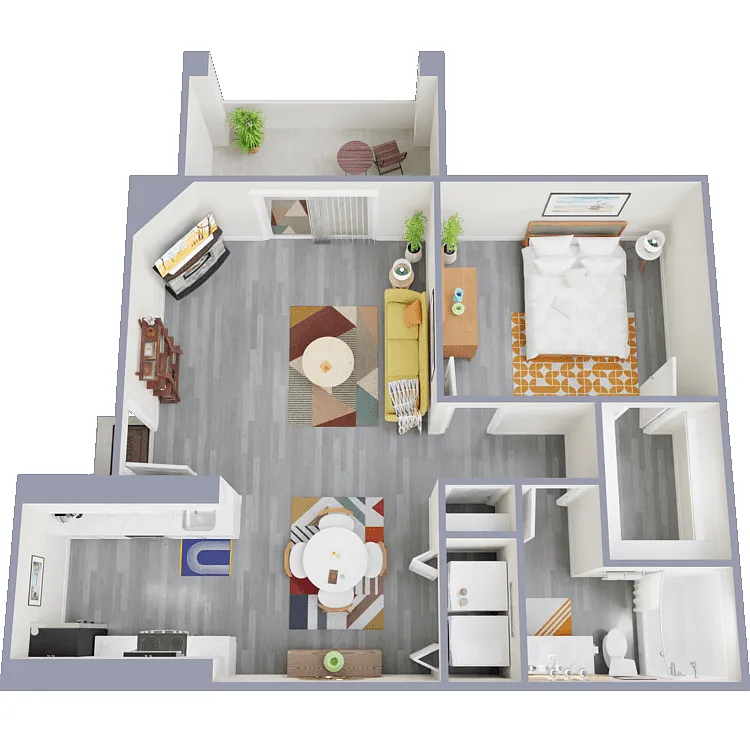 Floor plan One Bedroom, One Bath
