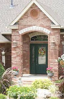 Leaded Glass Door & Side Windows
						:
						Curved walkway lined w/ bricks to circular porch. Leaded glass door & windows.
