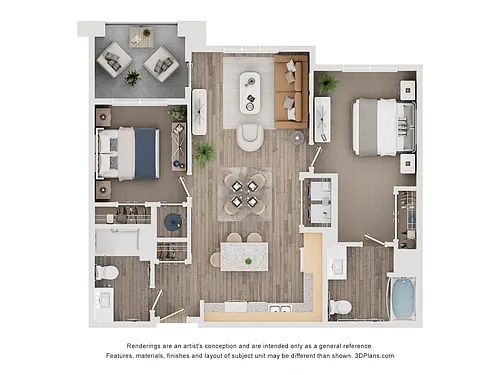 Floor plan 2AA (Wheelchair Accessible)