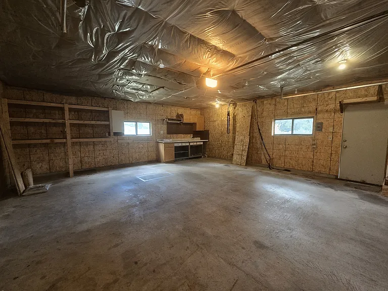 Insulated 2 car garage with workbench