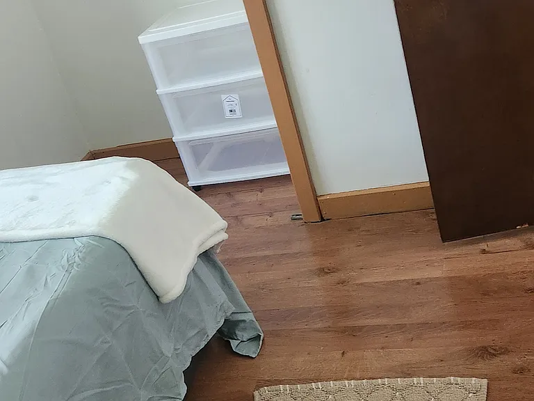 1st bedroom view into closet