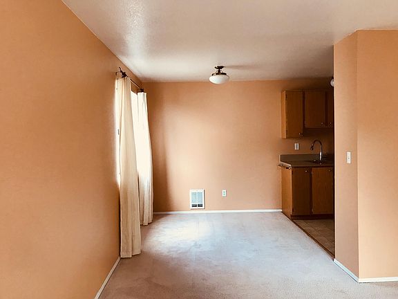 Living room with decorative fireplace.