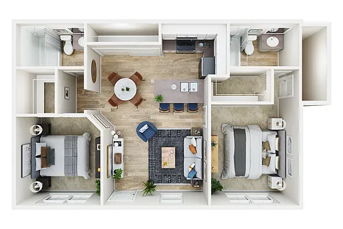 Floor plan Two Bedroom Two Bathroom