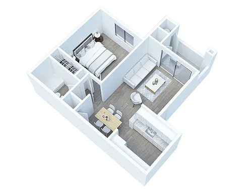 Floor plan One Bedroom One Bath