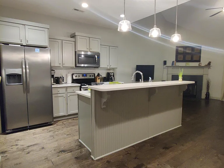 Open kitchen and living room