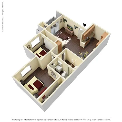 Floor plan 2x2B