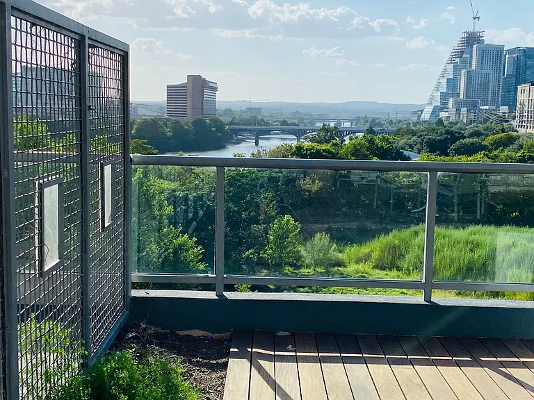This is the original view from the pool deck prior to additional high rises constructed in the area; however, the development brings future benefits such as a specialty coffee shop just a few minutes walk away.