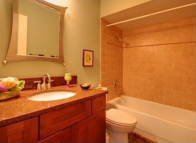 Tile-Festooned Hall Bath