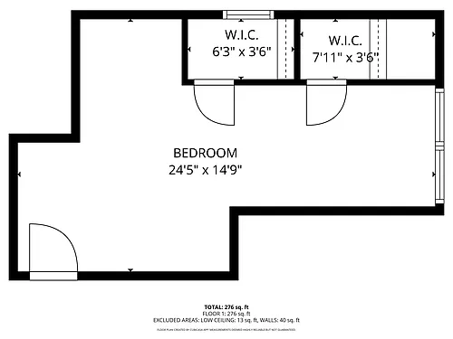 Floor plan Double Room with common bath Type B