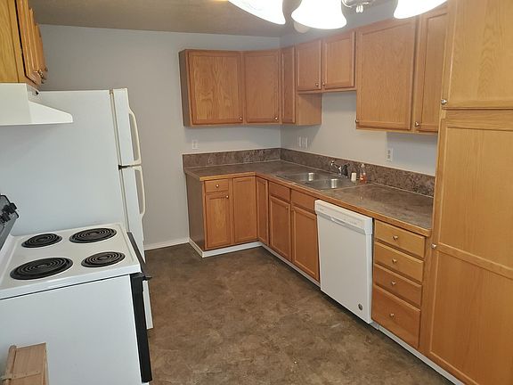 Kitchen cabinets, sink, dishwasher