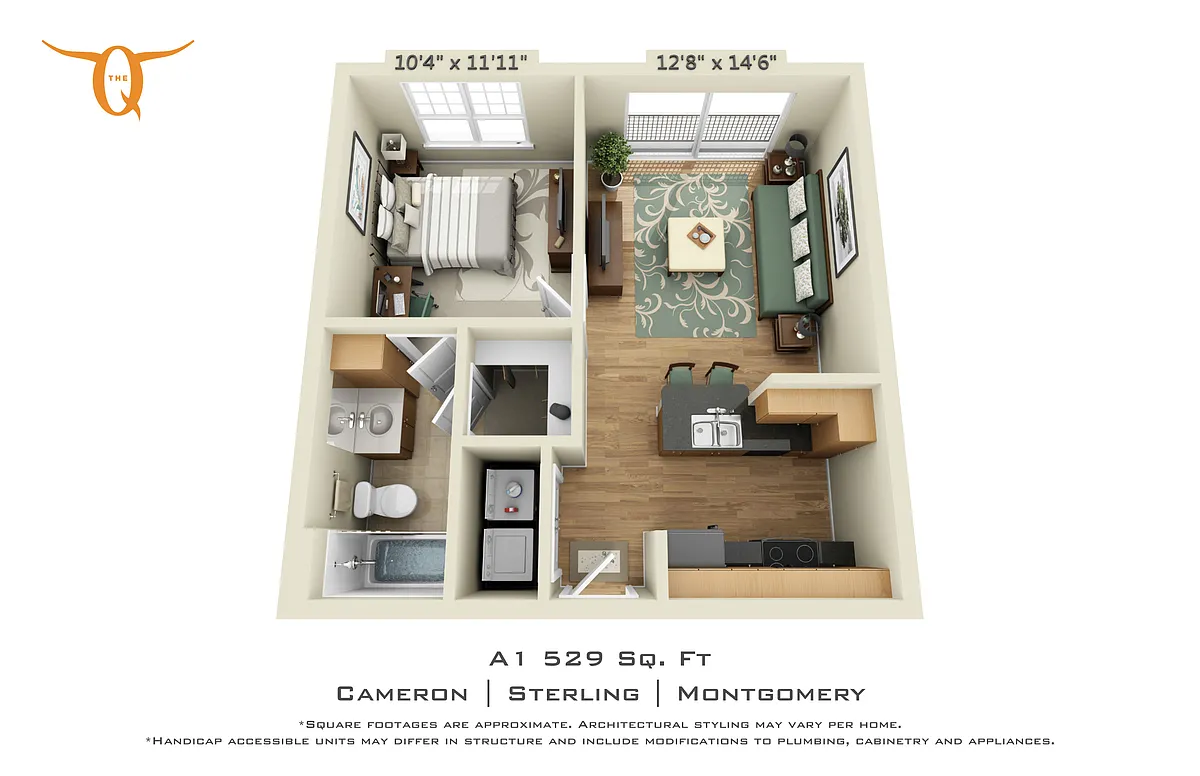 Floor plan 1 Bedroom (Price Per Bed)