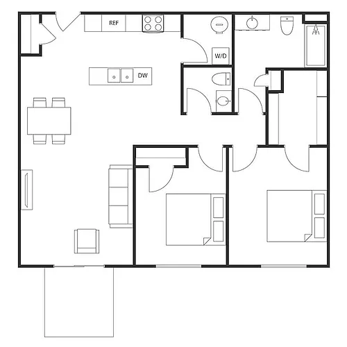 Floor plan 2 BED 1.5 BATH