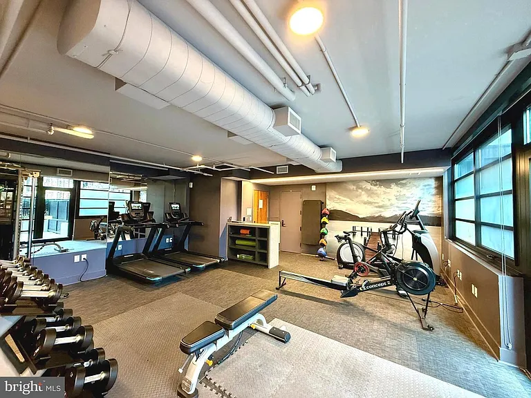 State of the art gym with peleton bikes and premium equipment