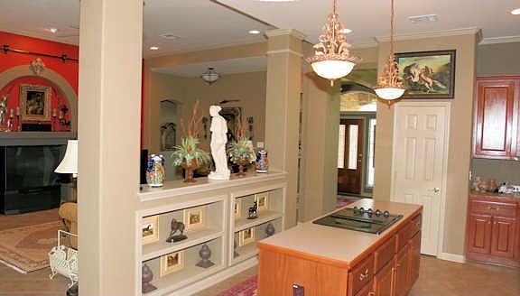 Kitchen overlooking living room